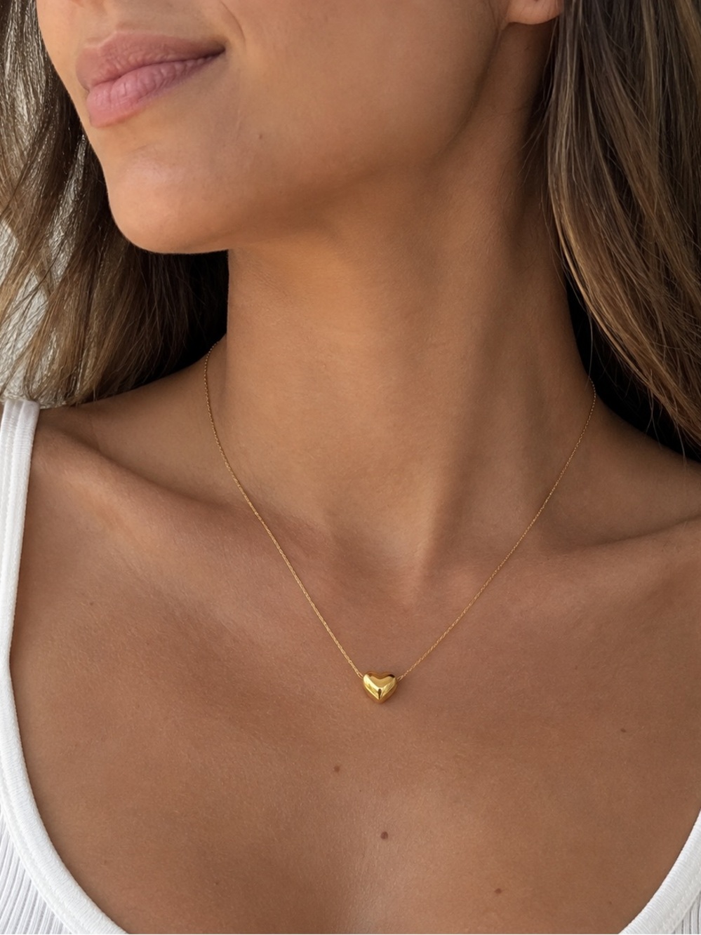 18K Gold Plated Heart Pendant Necklace
